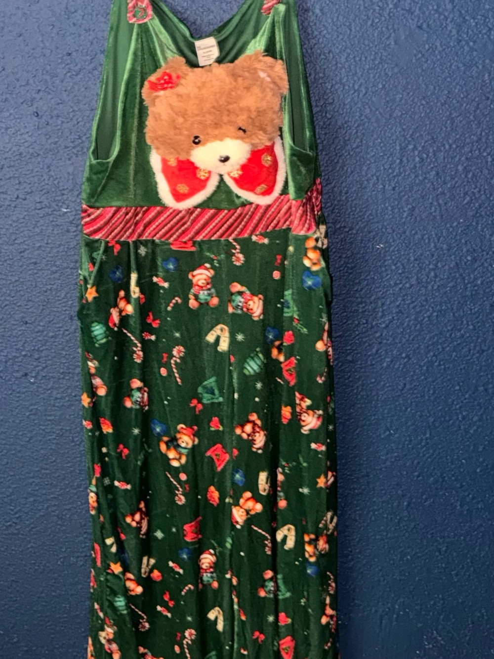 No Boundaries Green Velvet Holiday Teddy romper